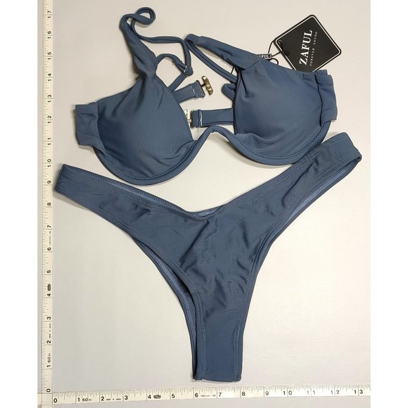 NWT ZAFUL Small Push Up Gray bikini set - Picture 1 of 6